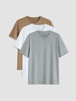 Regular Fit %100 Pamuk Basic Erkek Ti??rt 3l?
