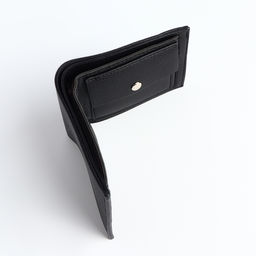 Портмоне мужское, без застёжки, отдел для карт, монет, чёрное