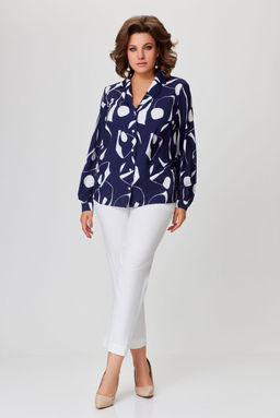 Блуза Swallow 803.2 черный+серебряный узор фото 721