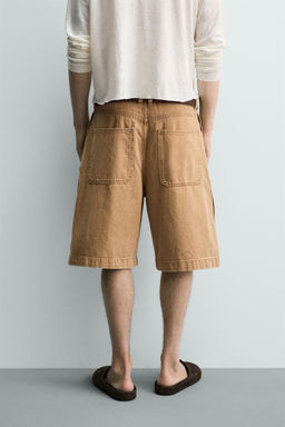 BERMUDA BAGGY FIT BOTONES / tostado
