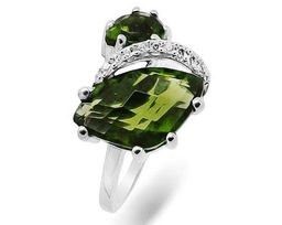Кольцо из серебра оливковая шпинель, Даниэль