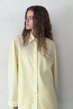 CAMISA OVERSIZE POPEL?N / Amarillo claro - Zara фото 18