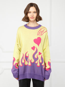 Джемпер женский ZZ-07010 lime/fuchsia/violet