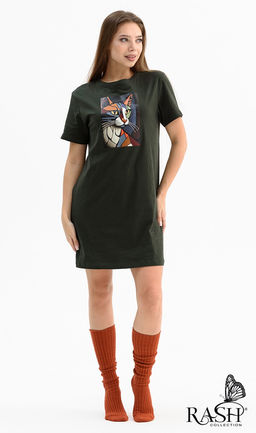 Туника "Витраж" хаки Цвет:как на фото