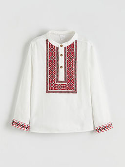 Hakim Yaka Etnik Desenli Erkek ?ocuk G?mlek