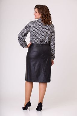 Блуза Swallow 803.2 черный+серебряный узор фото 505