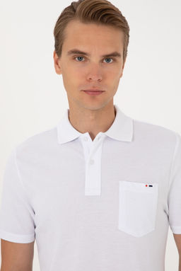 Erkek Regular Fit Polo Yaka Beyaz Cepli Ti__rt Sepette S_rpriz _ndirim - U.s. polo assn фото 2