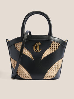 Сумка летняя с ручками JUST CAVALLI ZEBRA CUT STRAW Артикул 4450884, черный