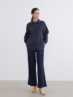 Dokulu Oversize M?slin Kad?n G?mlek Tunik