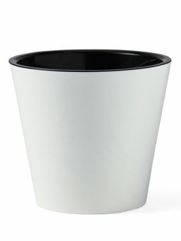 Кашпо для цветов с дренажной вставкой Rosemary, 1.6 л, d=16 см, пластиковое, белое