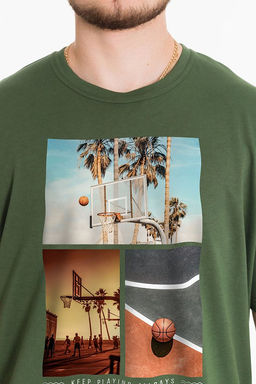 Футболка М125087Па хаки