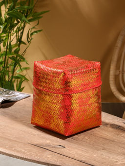 Корзинка плетёная «Голден», 20×20×26 см, розовая