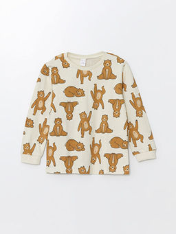 Bisiklet Yaka Bask?l? Erkek Bebek Pijama ?st