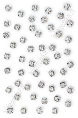 Стразы пришивные 6 мм "Круг" (50 шт) SF-3769, серебро №1