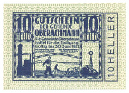 Банкнота 10 геллеров 1920 года Австрия  Нотгельд