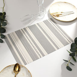 Салфетка на стол Доляна, цв.бел/черный, 45*30см  фото 2