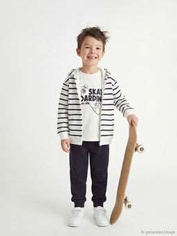 Bask?l? Erkek ?ocuk Tak?m 3l?