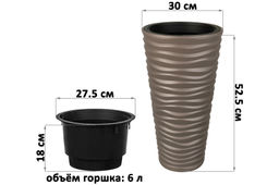 Кашпо 22 л 30*30*52,5 см Сэнди серо-коричневое (модель 601) - Elan gallery фото 2