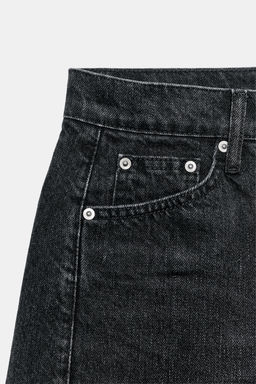 BERMUDA DENIM RELAXED TIRO MEDIO ZW COLLECTION / Negro - Zara фото 9