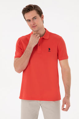 Erkek Regular Fit Polo Yaka K_rm_z_ Basic Ti__rt Sepette S_rpriz _ndirim