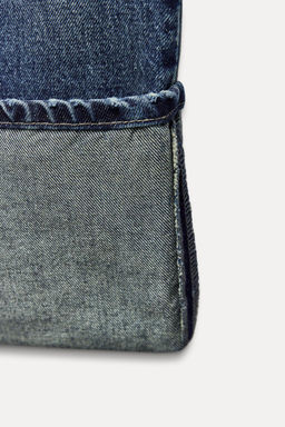 HIGH-WAIST TRF STOVE PIPE FOLDED JEANS - Zara фото 9