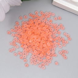 Бисер стекло 8/0 Матовый полупрозрачный. Светло-оранжевый 10 гр - Арт узор фото 2