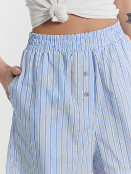 Шорты женские голубые в полоску широкая голубая полоска 132366 - Mark formelle фото 5