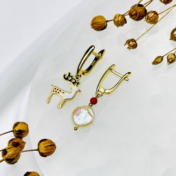 Серьги из Коралла и Жемчуга