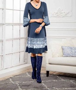 Платье, синее - Linea tesini фото 5