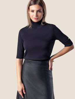 VILATTE / Джемпер тонкой вязки из хлопка с нейлоном  фото 4