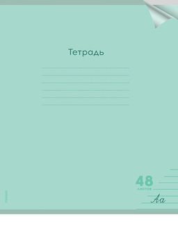 Цена за 2 шт. Тетрадь 48л. Prof-Press "Классика. Зеленая" линия (48-1479) пластиковая обложка
