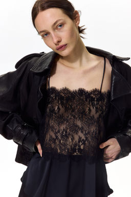 Top de encaje con tirantes finos - H&m фото 3