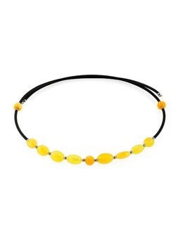 Яркий чокер-обруч Оклахома с янтарём медового цвета