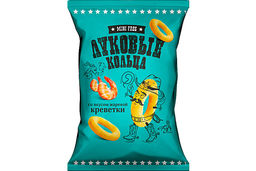 Цена за 5 шт.Mini Free, луковые кольца со вкусом жареной креветки, 45 г