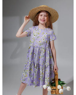 Платье Роза (Ромашки), цвет Фиолетовый, 100% хлопок