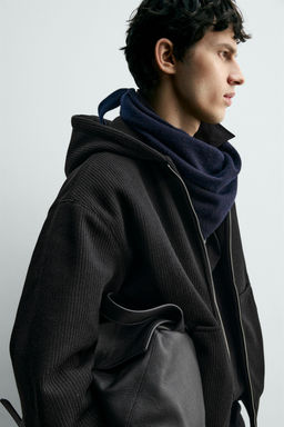 RIB KNIT ZIP-UP HOODIE - Zara фото 5