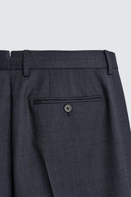 PANTAL?N REGULAR FIT TRAJE ESTRUCTURA 100% LANA / Marino