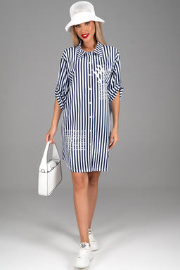 Платье  рубашка Молли (крупная полоска) - Эльза фото 6
