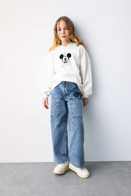 Толстовка с капюшоном для девочек Disney Mickey & Minnie Relax Fit - Defacto фото 2