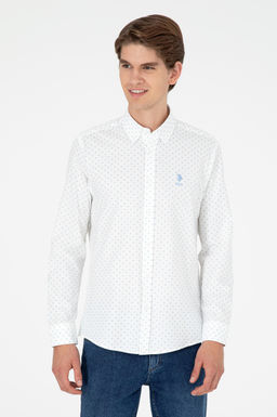 Мужская голубая рубашка с длинным рукавом