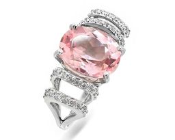 Кольцо из серебра морганит, СПН32