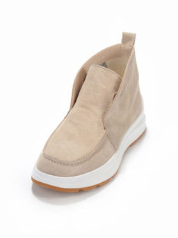 01-5280-10 LT. BEIGE Ботинки демисезонные женские (натуральная замша, байка)