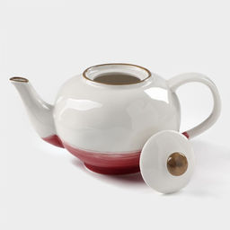 Заварочный чайник Доляна «Космос», 600 мл, фарфор, белый, красный