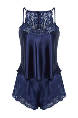 Trendyolmilla Siyah Dantelli Ip Ask?l? Saten Sortlu Dokuma Pijama Tak?m? THMSS22PT0269  фото 48