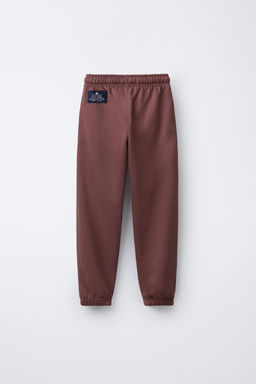 PANTAL?N JOGGING N?MERO BORDADO / Burgundy - Zara фото 2