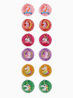 Цена за 2 шт. Серьги клипсы детские Выбражулька «Блестящие единорожки», МИКС