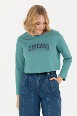 U. S. Polo Assn Женский мятный свитшот с круглым вырезом - U.s. polo assn фото 10