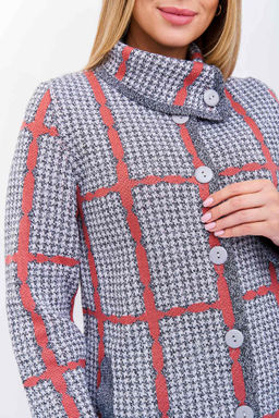 Кардиган К 1377/серо-ягодный микс (1205) - Злата фото 12