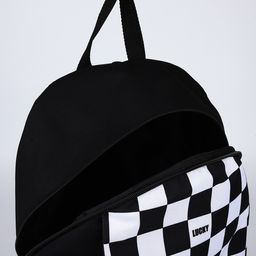 Рюкзак текстильный Lucky, 46х30х10 см, вертик карман, цвет чёрный - Nazamok фото 7