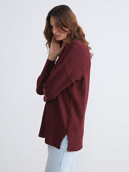 Bisiklet Yaka Oversize Kad?n Triko Kazak